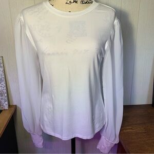 Ariella White Top with Sheer Sleeves for Women Size Medium